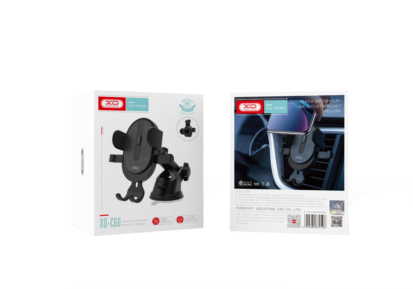 Suporte Auto XO Design C60 2in1, 4inch - 6inch, Preto