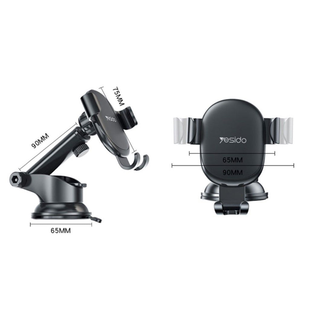 Suporte Auto Yesido C120, 4 polegadas - 6.5 polegadas, Preto