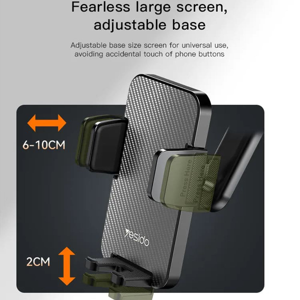 Suporte Auto Yesido C172, 4 polegadas - 7 polegadas, Preto