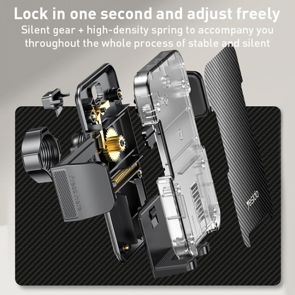 Suporte Auto Yesido C172, 4 polegadas - 7 polegadas, Preto