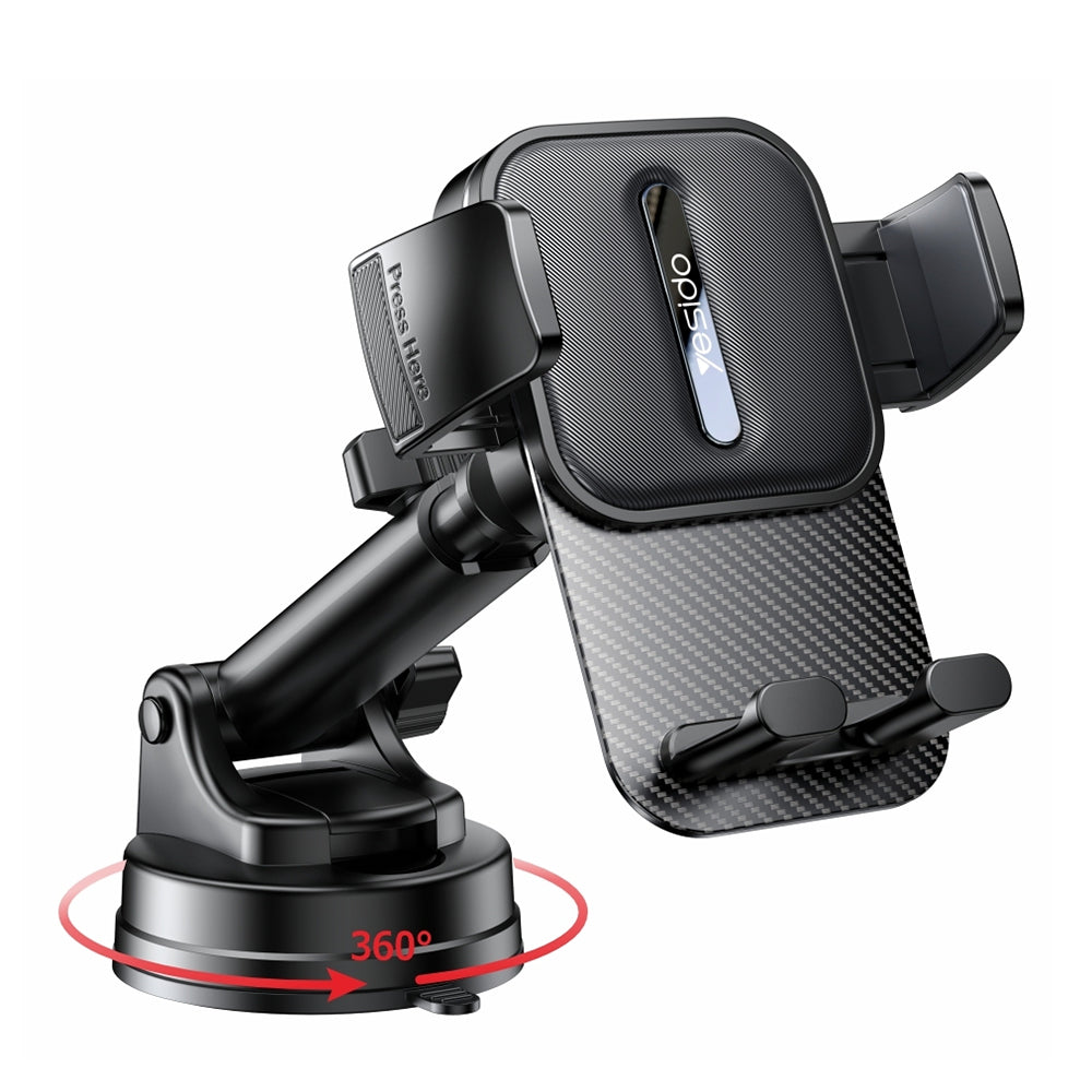 Suporte Auto Yesido C174, 4 polegadas - 6.7 polegadas, Preto