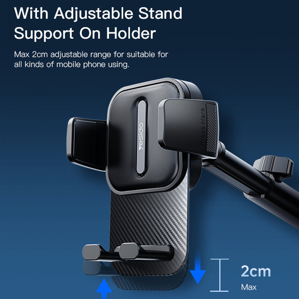 Suporte Auto Yesido C174, 4 polegadas - 6.7 polegadas, Preto