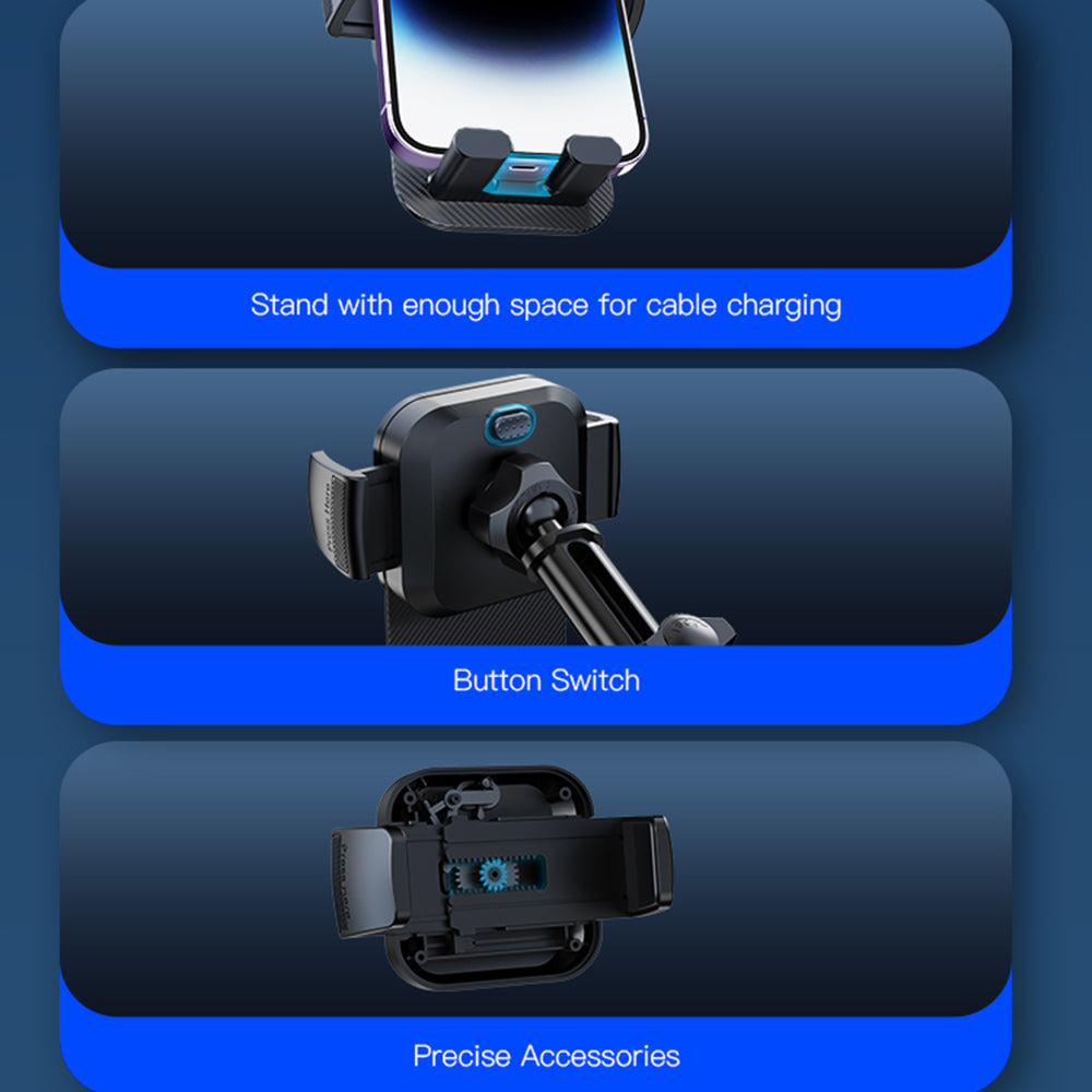 Suporte Auto Yesido C174, 4 polegadas - 6.7 polegadas, Preto