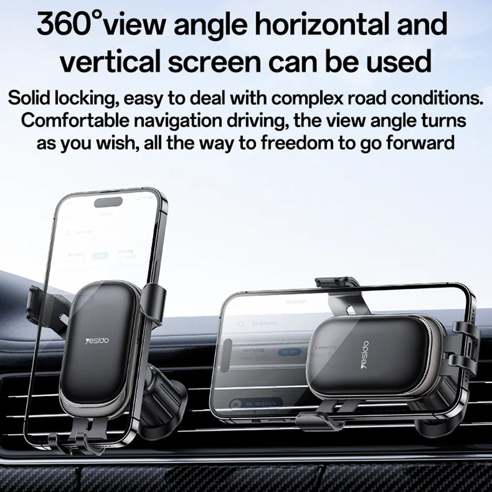 Suporte Auto Yesido C247, 4.7 polegadas - 7.2 polegadas, Preto