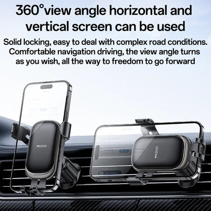 Suporte Auto Yesido C247, 4.7 polegadas - 7.2 polegadas, Preto