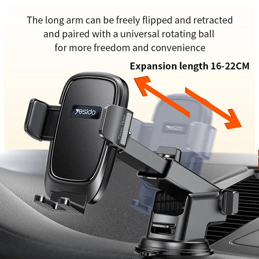 Suporte Auto Yesido C262, 4.7inch - 7.2inch, Preto