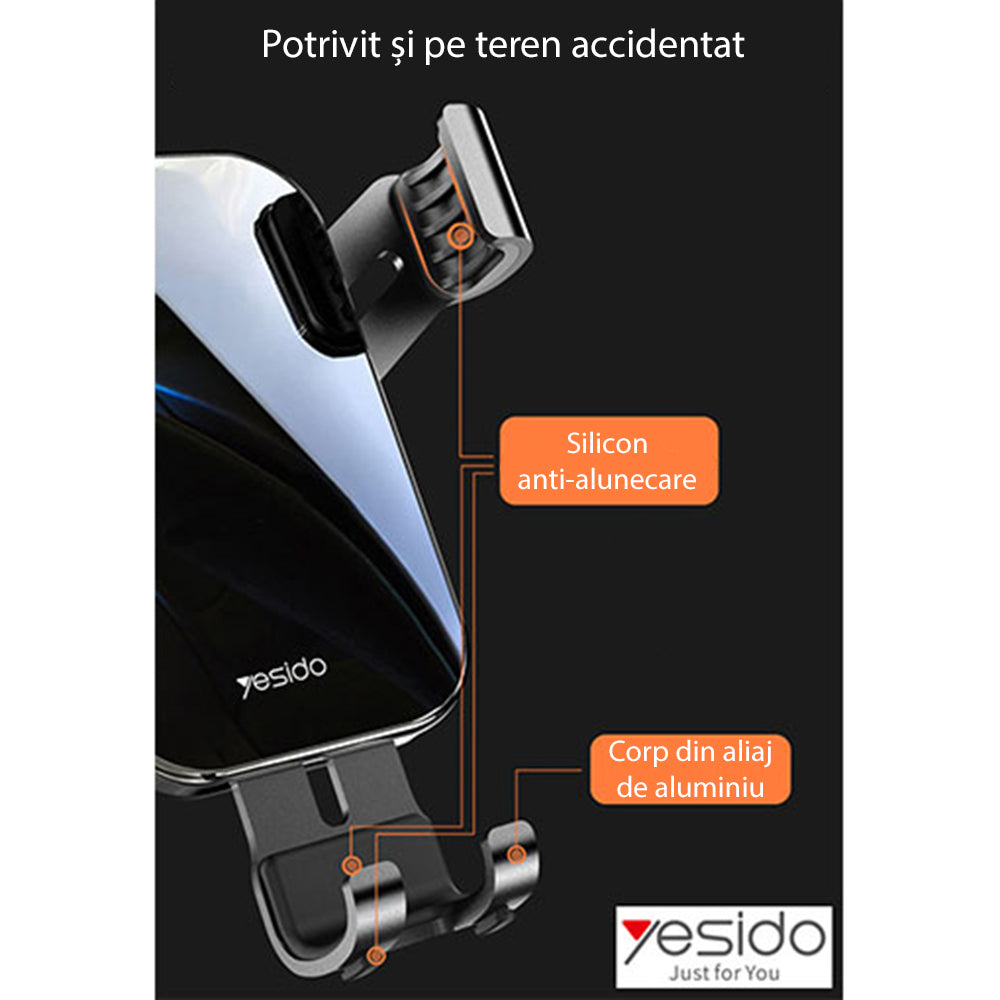 Suporte Auto Yesido C87, Universal, Preto