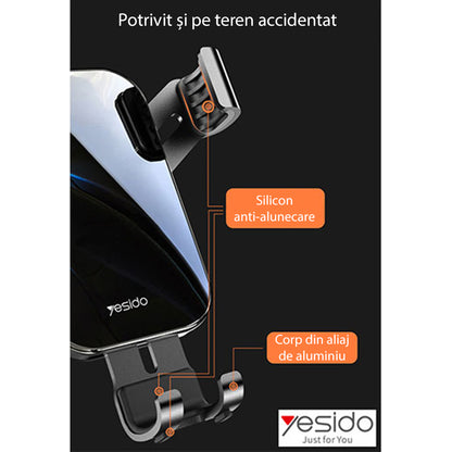 Suporte Auto Yesido C87, Universal, Preto