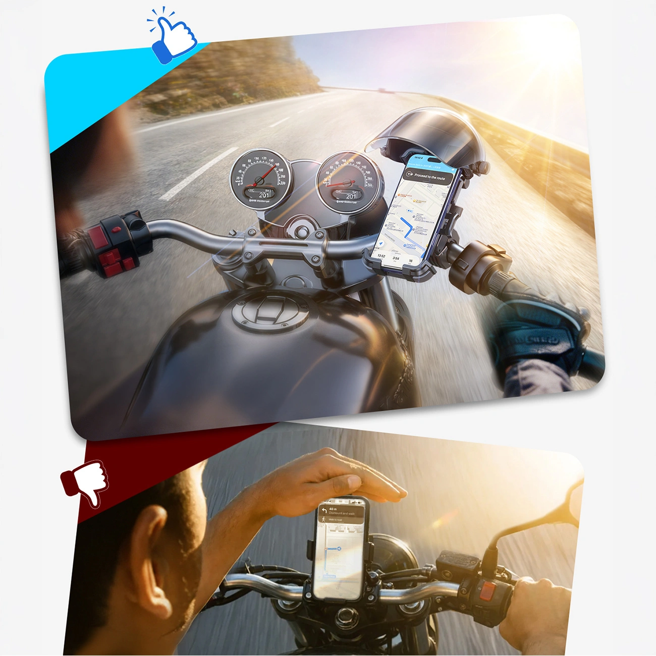 Suporte para Bicicleta e Motociclo com Protetor Solar Joyroom JR-ZS526, 4.7polegadas - 7polegadas, Preto