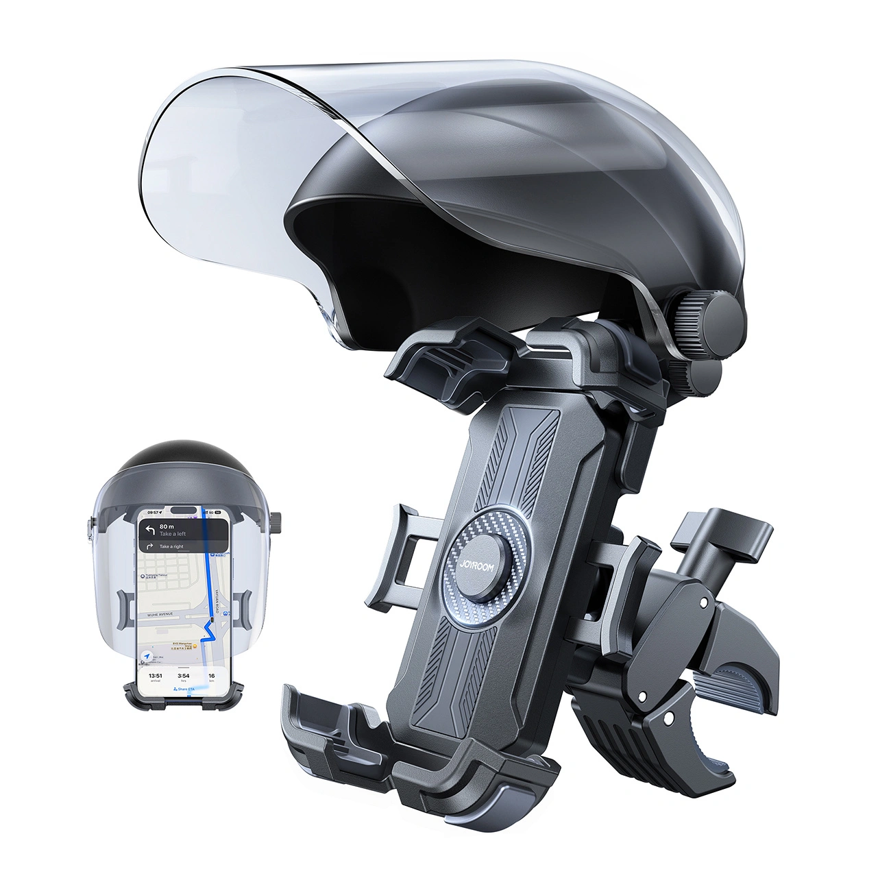 Suporte para Bicicleta e Motociclo com Protetor Solar Joyroom JR-ZS526, 4.7polegadas - 7polegadas, Preto