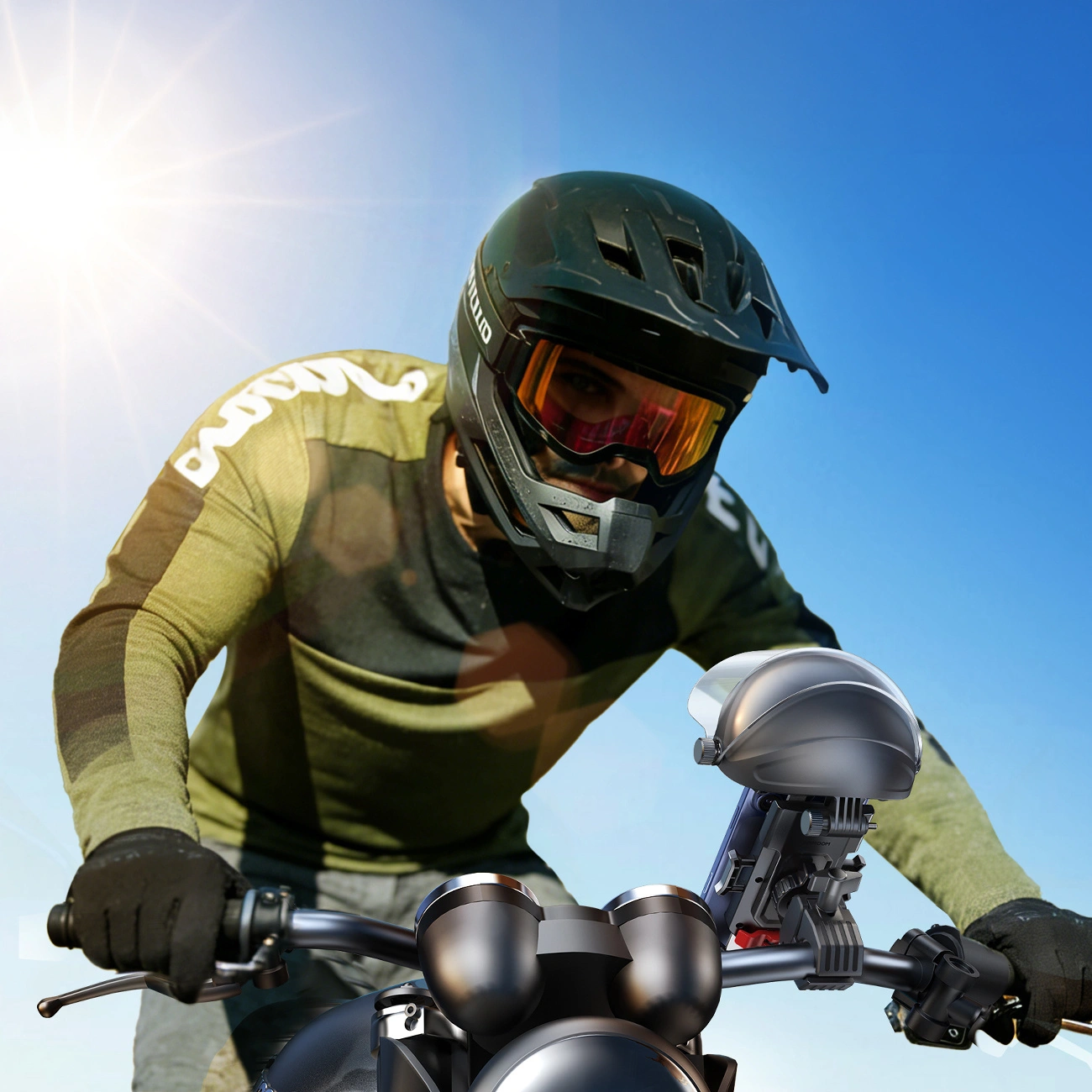 Suporte para Bicicleta e Motociclo com Protetor Solar Joyroom JR-ZS526, 4.7polegadas - 7polegadas, Preto