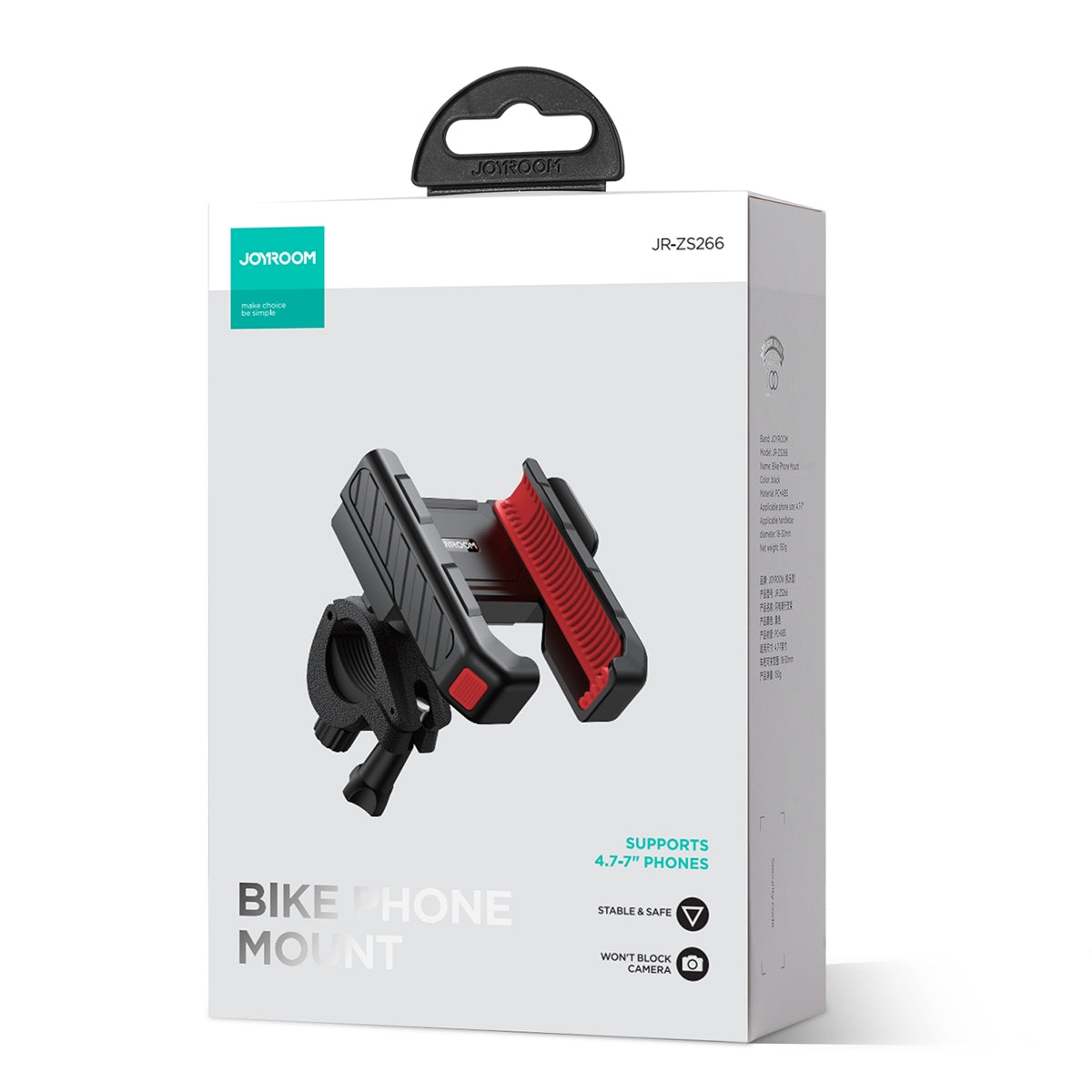 Suporte para Bicicleta Joyroom JR-ZS266, 4.7 polegadas - 7 polegadas, Preto