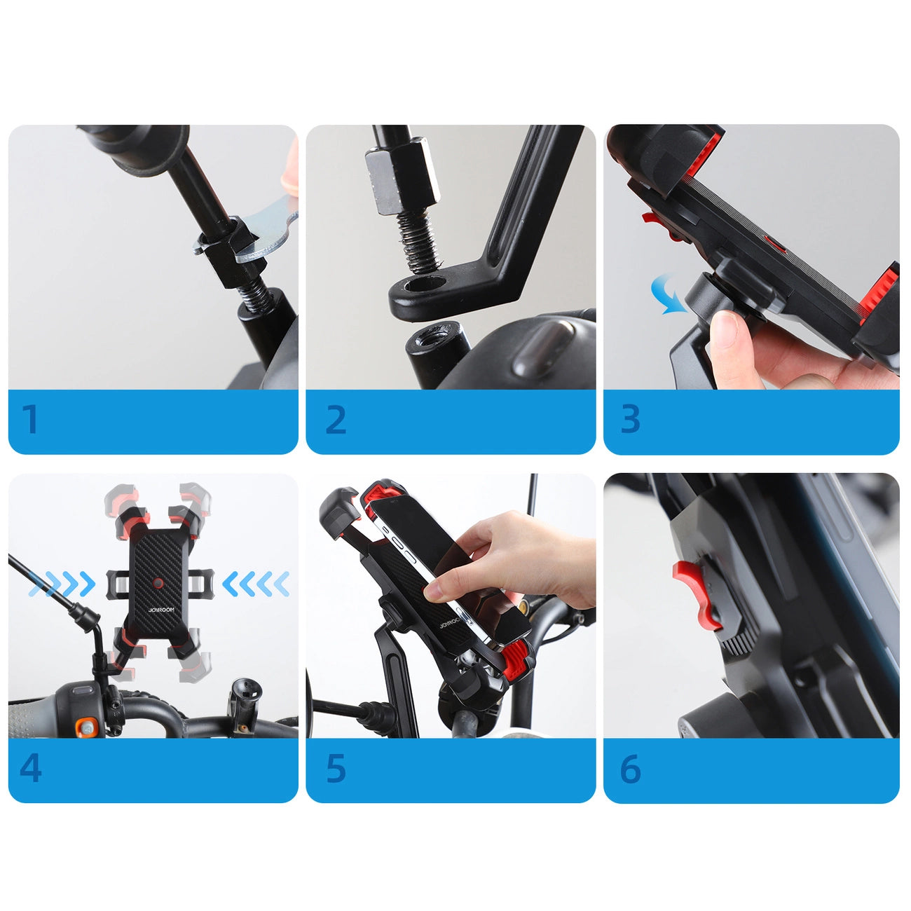 Suporte para Bicicleta Joyroom JR-ZS288-m, 4.7 polegadas - 7 polegadas, Preto