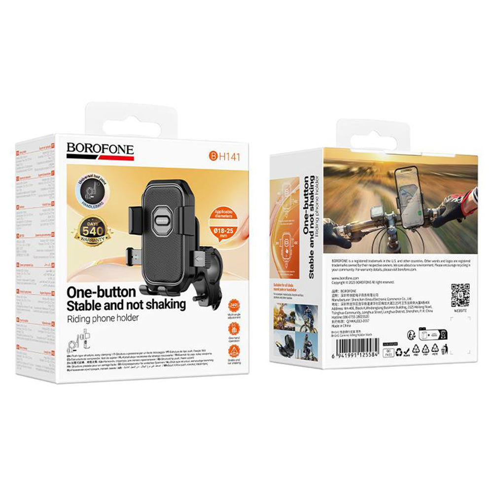 Suporte para Bicicleta e Motociclo Borofone BH141 Camino, 6 polegadas - 7 polegadas, Preto