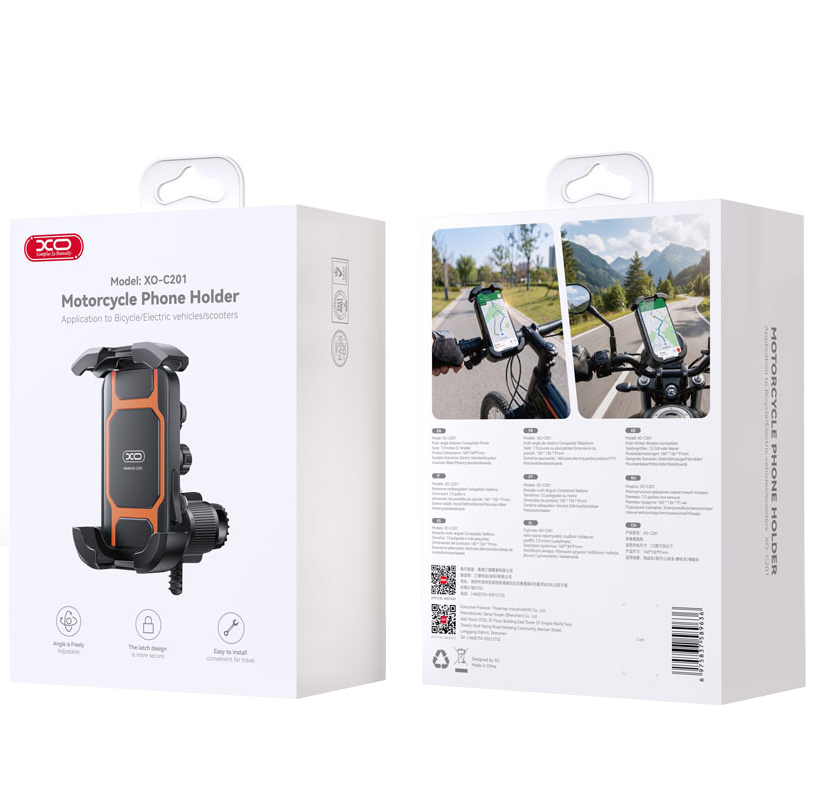 Suporte para Bicicleta e Motociclo XO Design C201, 4.5 polegadas - 7 polegadas, Preto Laranja