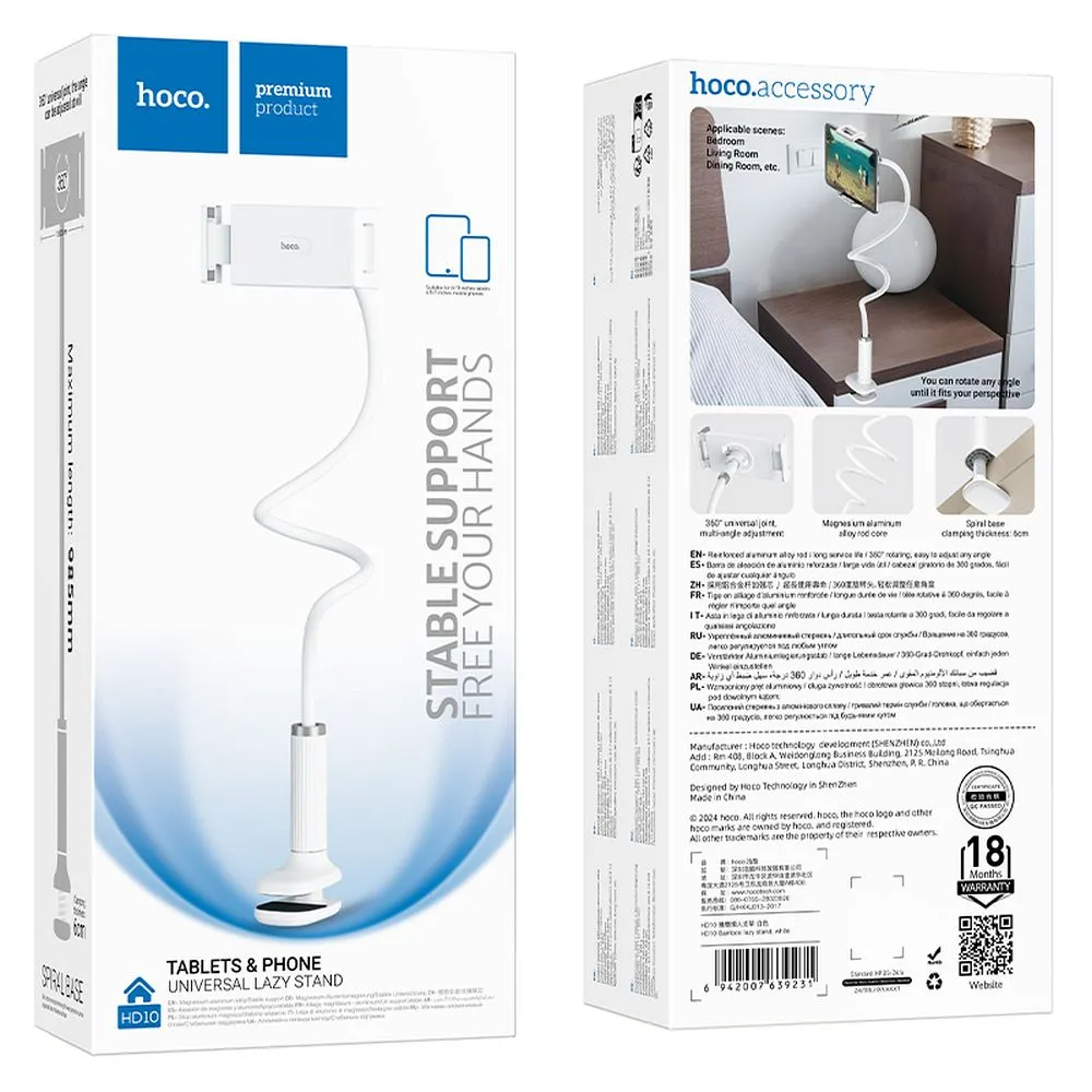 Suporte de Escritório HOCO HD10, Universal, Branco