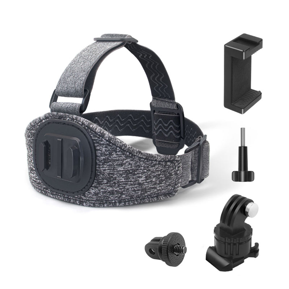 Suporte de Cabeça para Câmera de Esporte Techsuit JX-003 para GoPro Series, Cinza