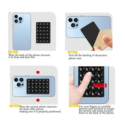 Suporte com Ventosas Techsuit SM-PAD, Fúcsia