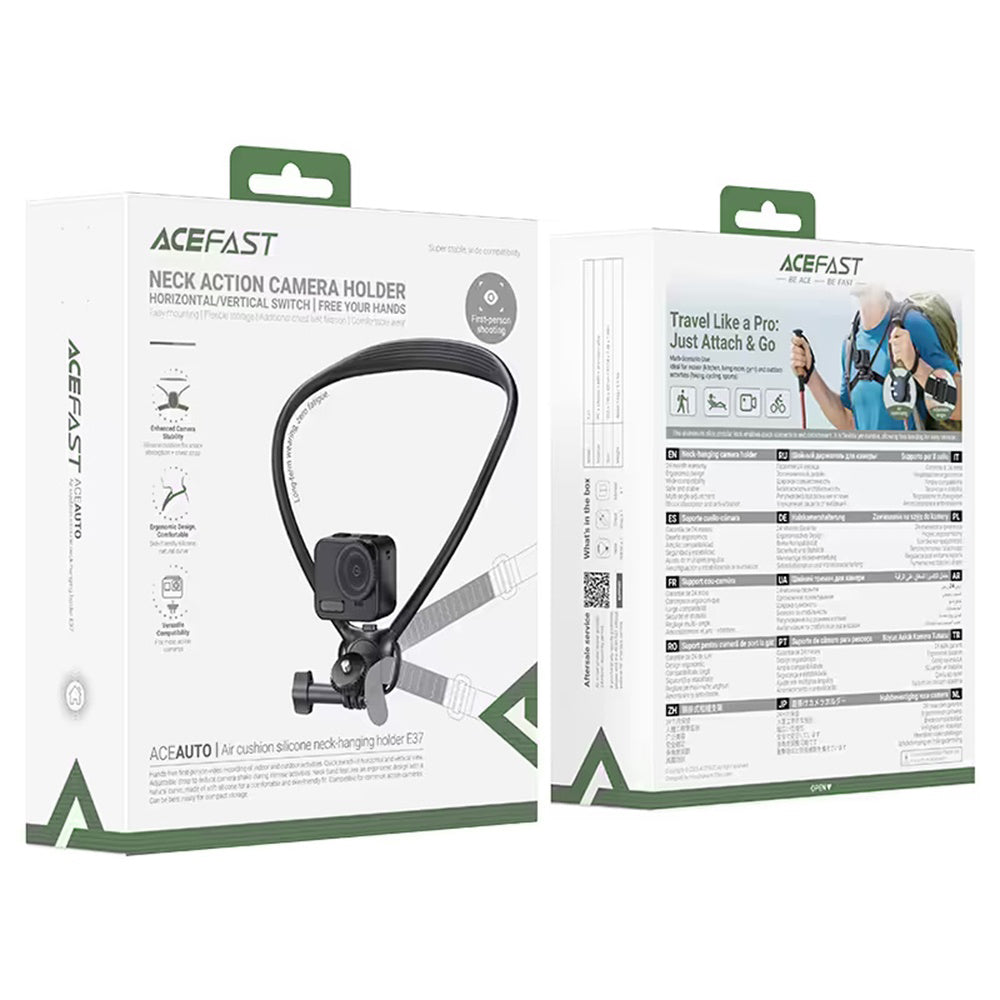 Suporte de Pescoço Acefast E37 para Câmera de Esporte, Preto