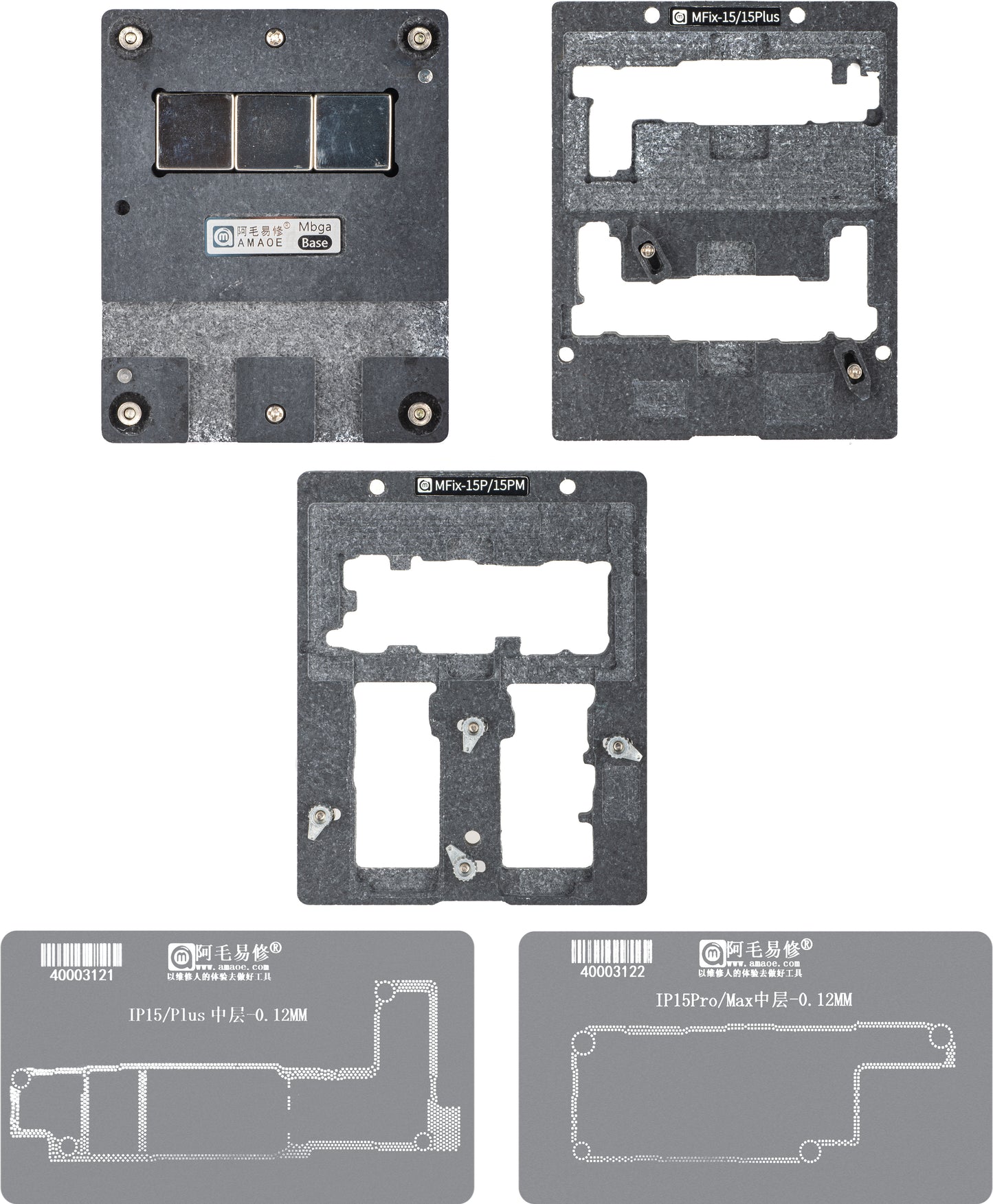 Suporte de Trabalho Reballing Amaoe MFix-15 para Apple iPhone 15 Series