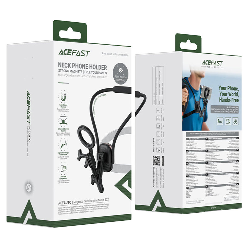 Suporte de Pescoço Magnético Acefast E32, Universal, Preto