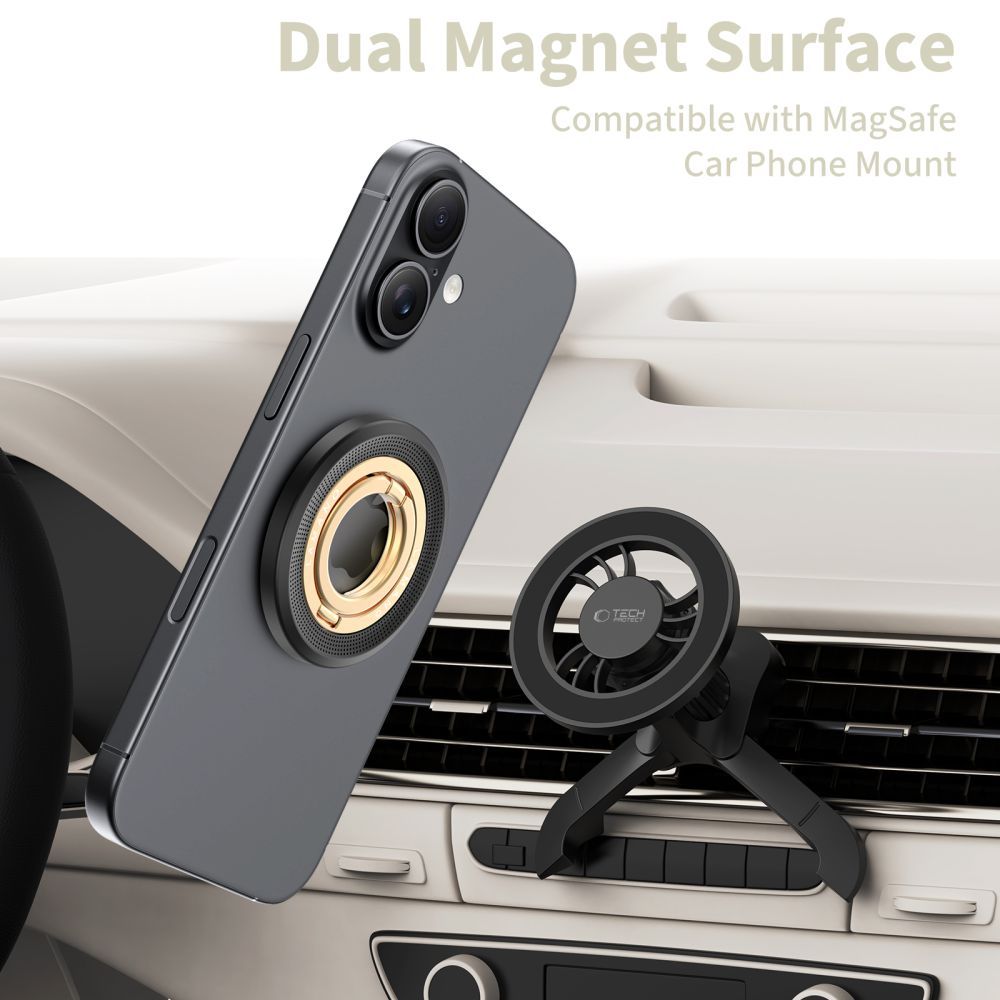 Suporte Anel Tech-Protect MMR700 Lamano, Universal, Preto Dourado