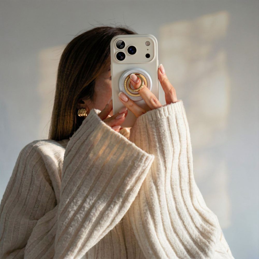 Suporte Anel Tech-Protect MMR700 Lamano, Universal, Dourado Prateado