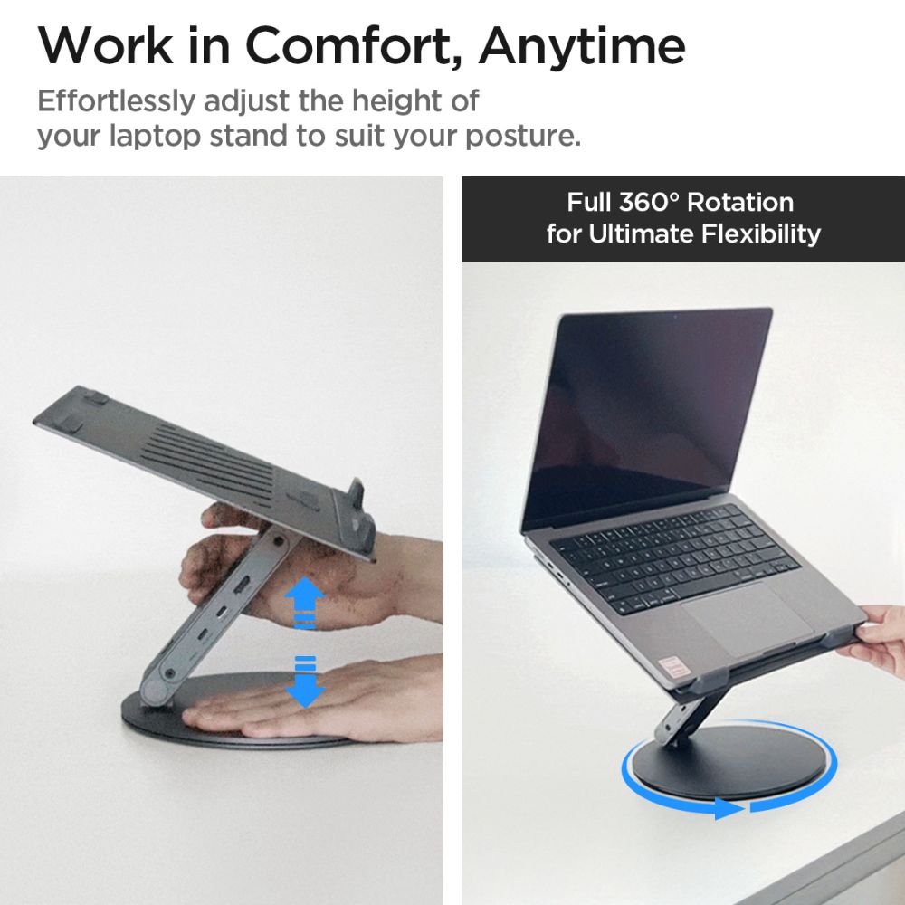 Suporte Spigen LD204H para Laptop, Prateado