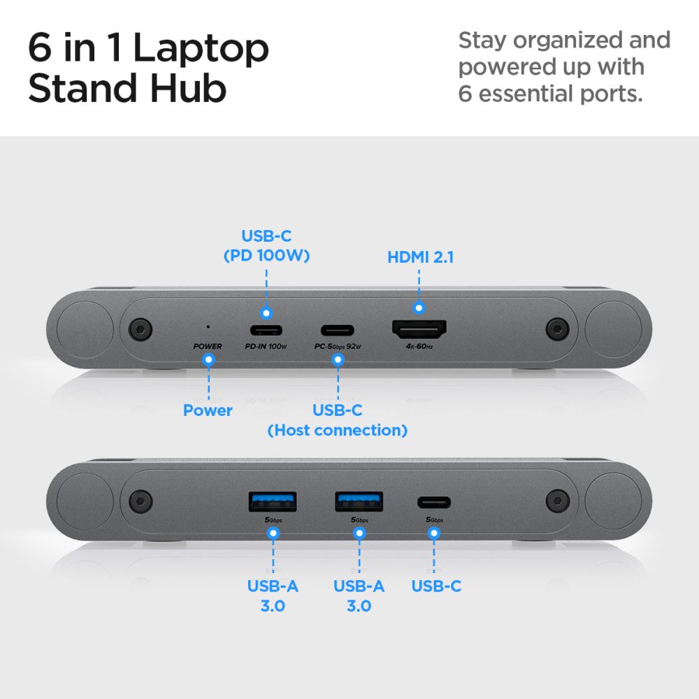 Suporte Spigen LD204H para Laptop, Prateado