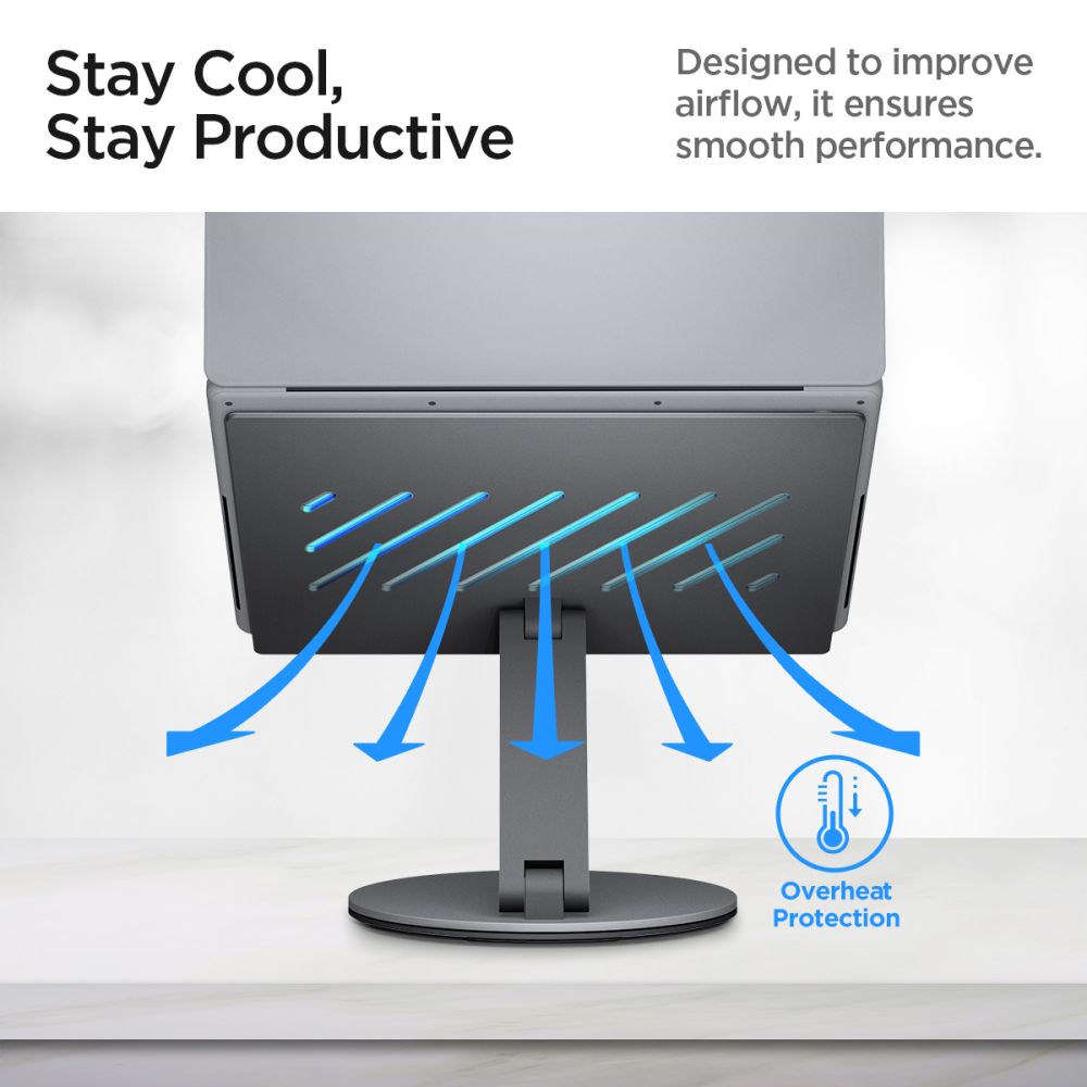 Suporte Spigen LD204H para Laptop, Prateado