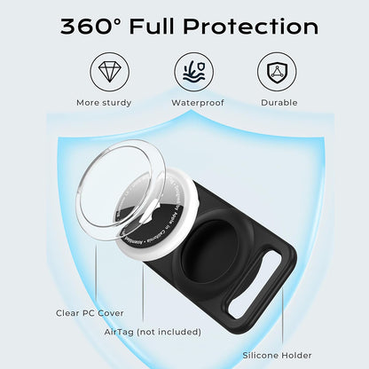 Suporte Techsuit BuddyGuard DG1 para Apple AirTag na Coleira de Animal de Estimação, Preto