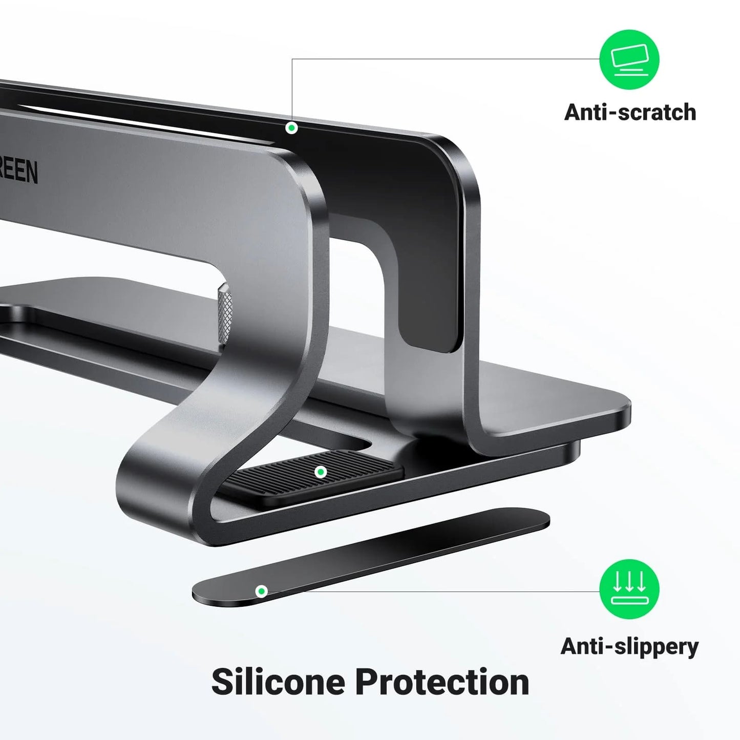 Suporte Vertical UGREEN LP258 para Laptop com espessura 12mm - 26mm, Prateado