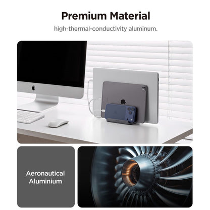 Suporte Vertical Spigen LD208S4 Two para Laptop com espessura 14mm - 27mm, Cinzento