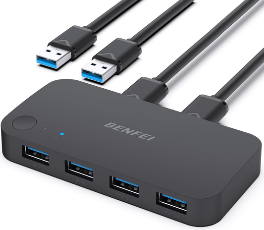 Switch USB Benfei, 4 x USB-A 3.0, Preto