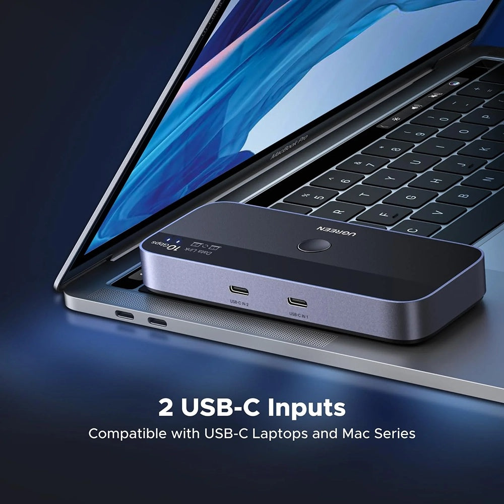 Switch USB UGREEN CM691 (45784), 3 x USB-A 3.2 - 1 x USB-C - 1 x miniUSB, Preto