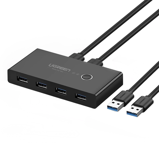 Switch USB UGREEN US216 (30768) Two Sharing Box Nova Versão, 4 x USB-A 3.0, Preto