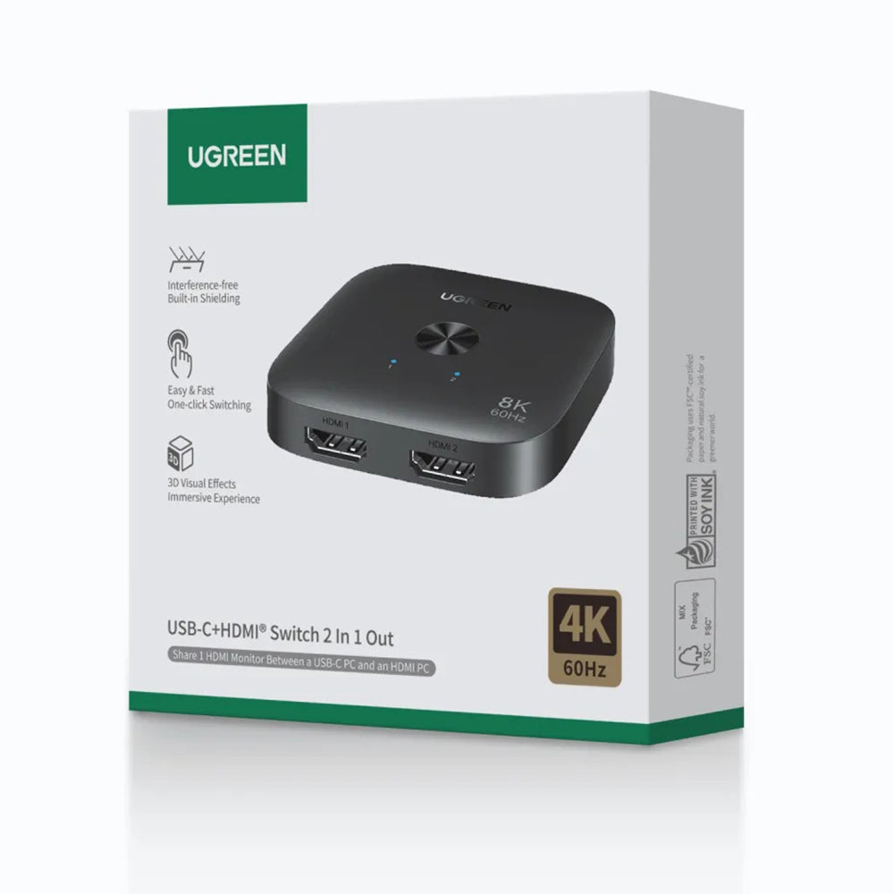 Switch Video HDMI UGREEN 65877, Preto