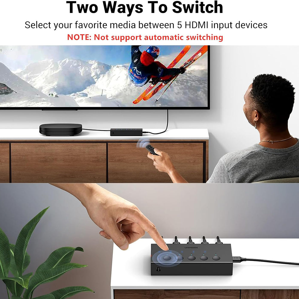 Switch Video HDMI UGREEN CM568 (90512), Preto