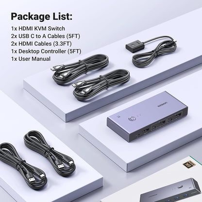 Switch Video UGREEN CM692, Cinzento