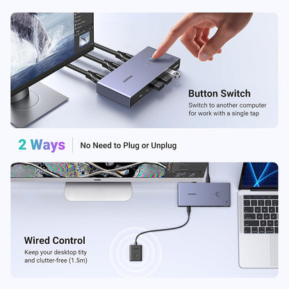 Switch Video UGREEN CM692, Cinzento