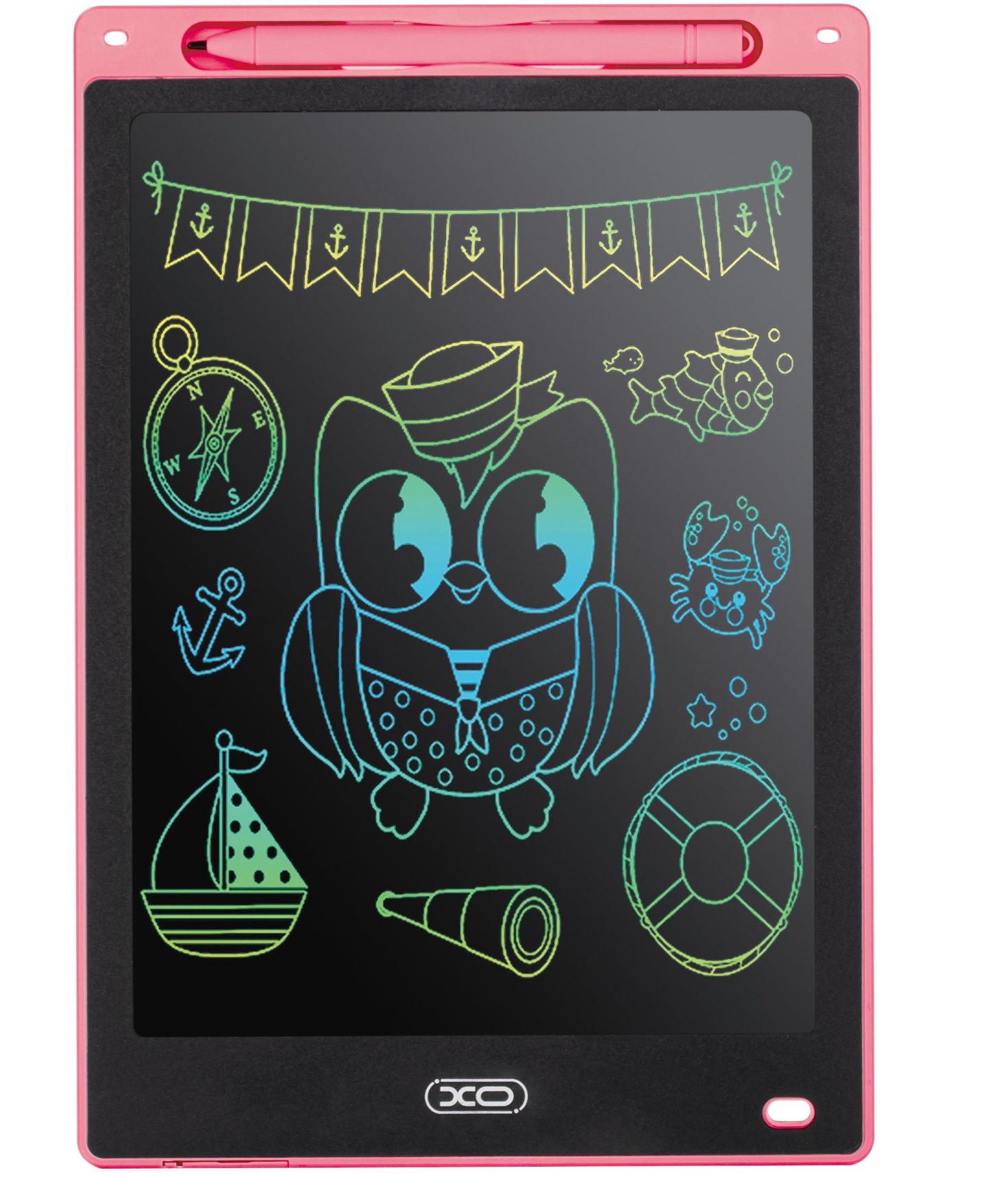 Tablet de desenho/escrita XO Design V01, 10 polegadas, cor-de-rosa