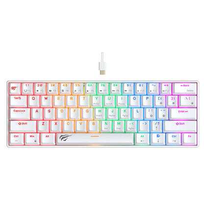Teclado Gaming HAVIT KB903L, RGB, 1.8m, Branco