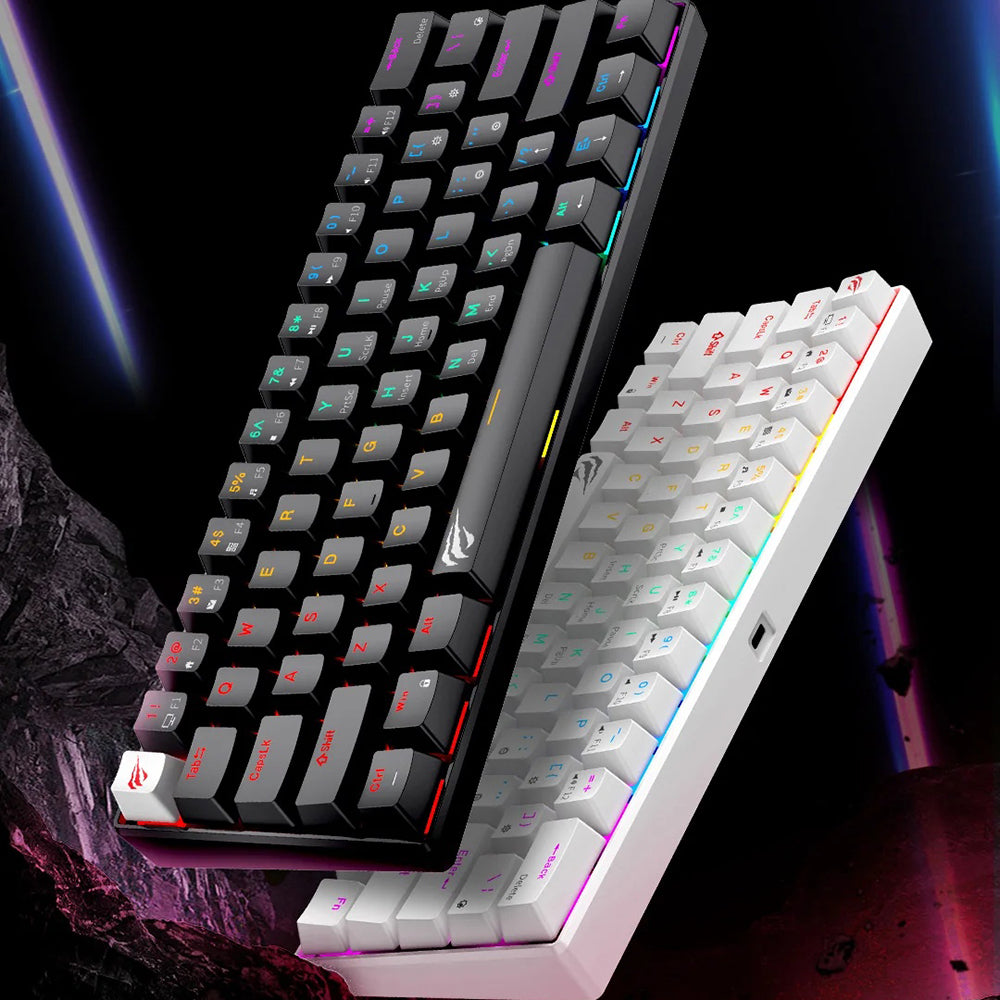 Teclado Gaming HAVIT KB903L, RGB, 1.8m, Azul Branco