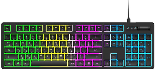 Teclado Gaming Com Fio USB WZK WKG-200, RGB, 1,5m, Preto