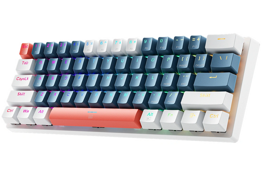 Teclado Gaming com Fio USB Machenike K500-B61 Mecânico, RGB, Retroiluminação Castanho, Azul Branco