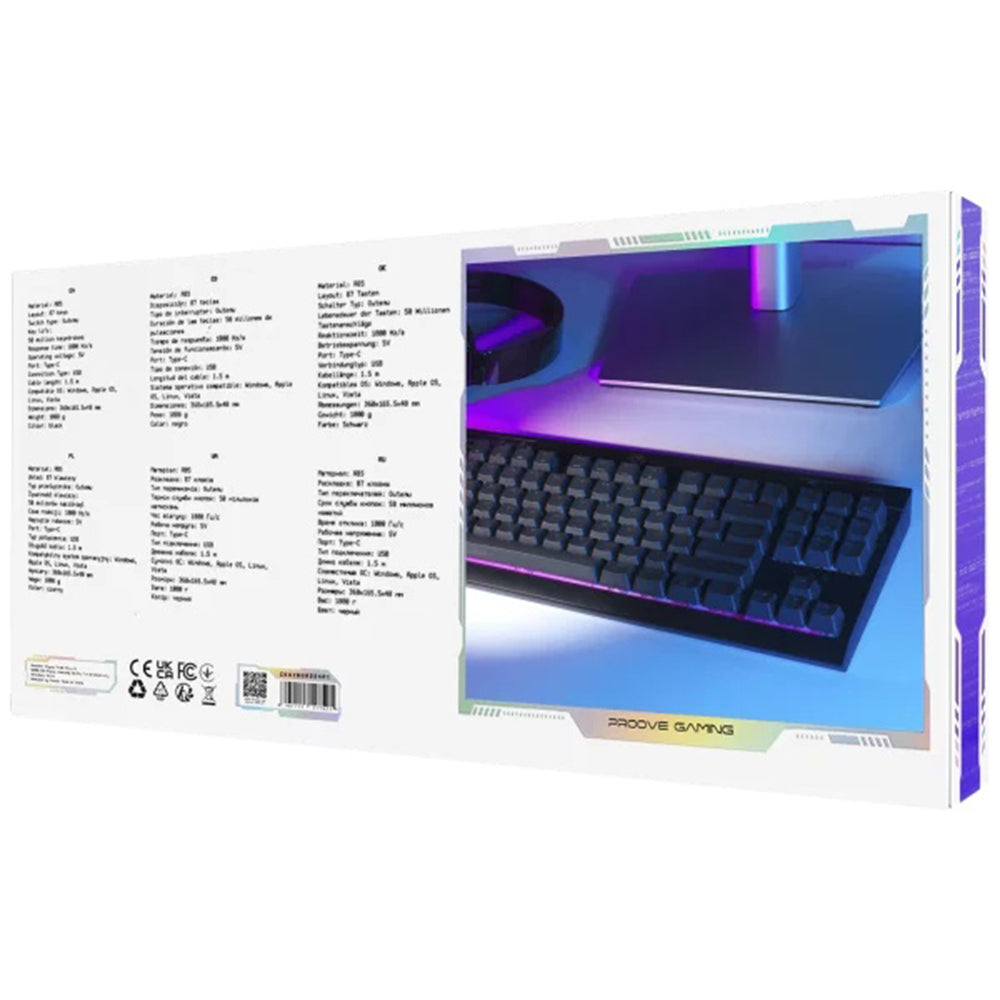 Teclado Gaming Wired USB Proove Sideswap, RGB, 1.5m, Preto CKSIEN00022401
