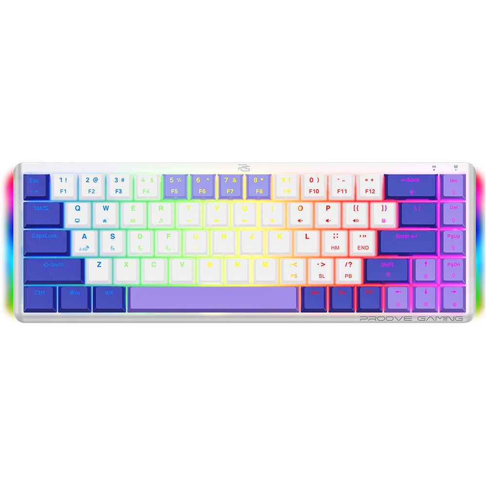 Teclado Gaming Wireless Proove AFK, RGB, BT / Wi-Fi / Com fio, 1.5m, Branco WKAFKEN22002