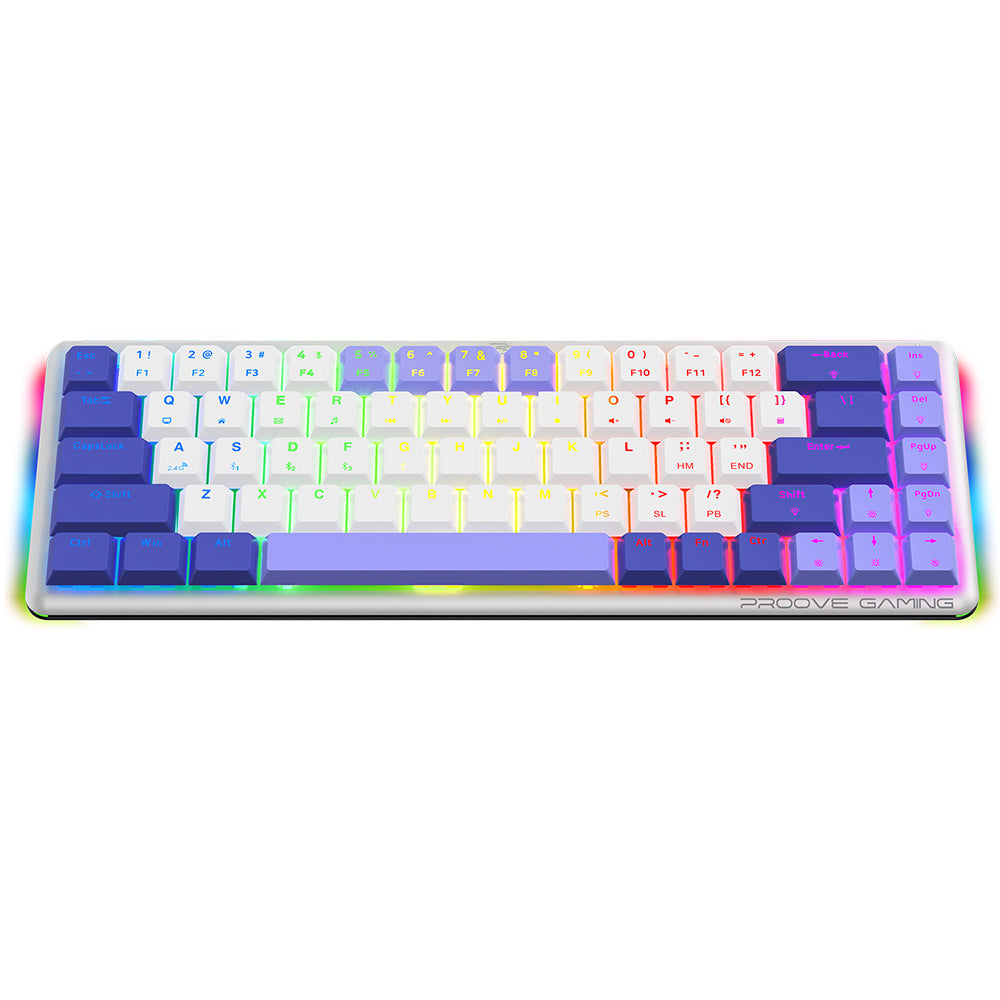 Teclado Gaming Wireless Proove AFK, RGB, BT / Wi-Fi / Com fio, 1.5m, Branco WKAFKEN22002