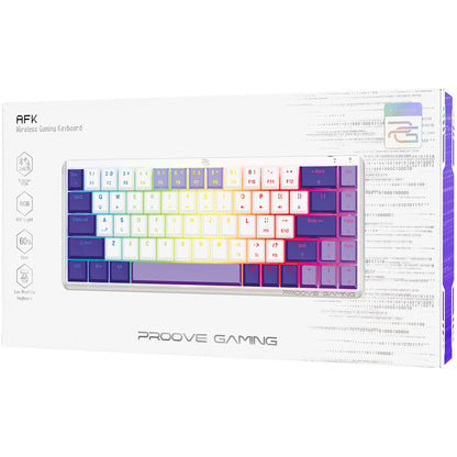 Teclado Gaming Wireless Proove AFK, RGB, BT / Wi-Fi / Com fio, 1.5m, Branco WKAFKEN22002