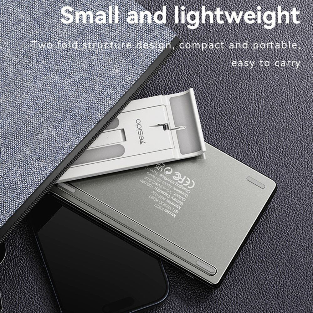 Teclado Dobrável Bluetooth Yesido KB27, Preto